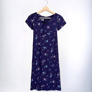 Vintage 90s Amy Byer Girls Purple Floral Empire Waist Short Sleeve Long Dress 10